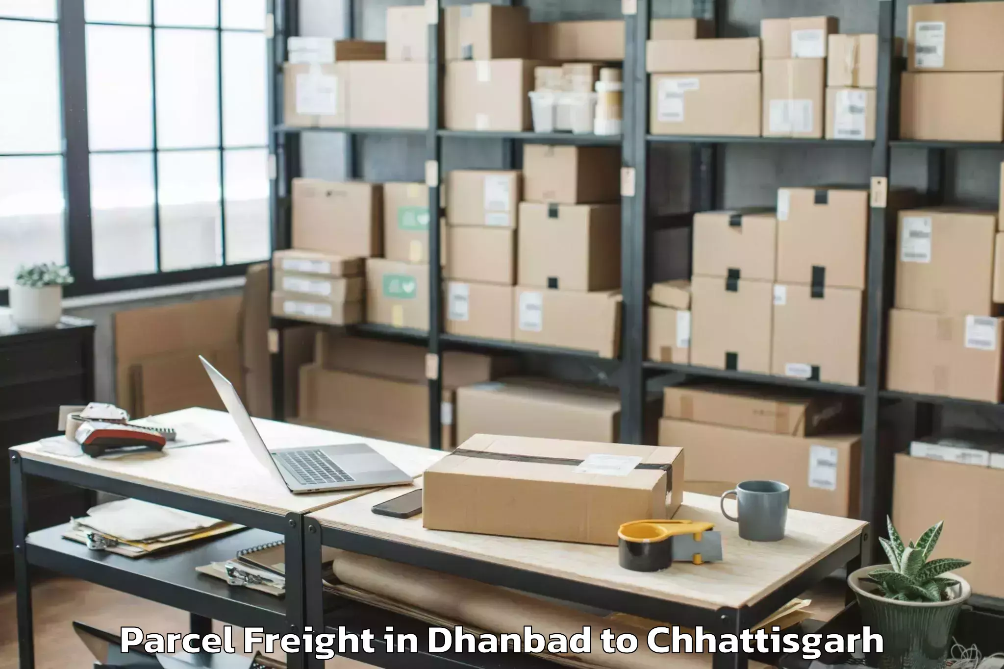 Book Your Dhanbad to Ramanujganj Parcel Freight Today